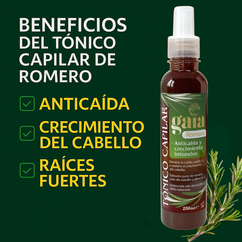 Kit Anti-Caída Y Crecimiento Del Cabello Shampoo y Tónico Capilar Tratamiento Con Romero