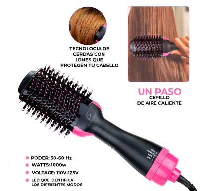 Cepillo Eléctrico 3 En 1 Cabello Modelador Secador Rizador Premium